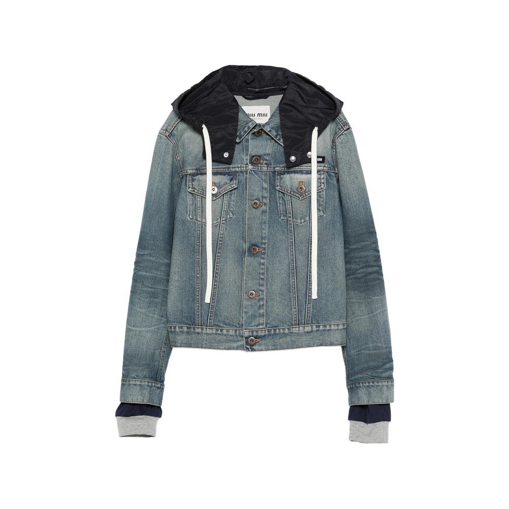 Miu Miu Miu Miu BLUE Jackets - Denim Jackets Size S / US 4 / IT 40 - 1 Thumbnail