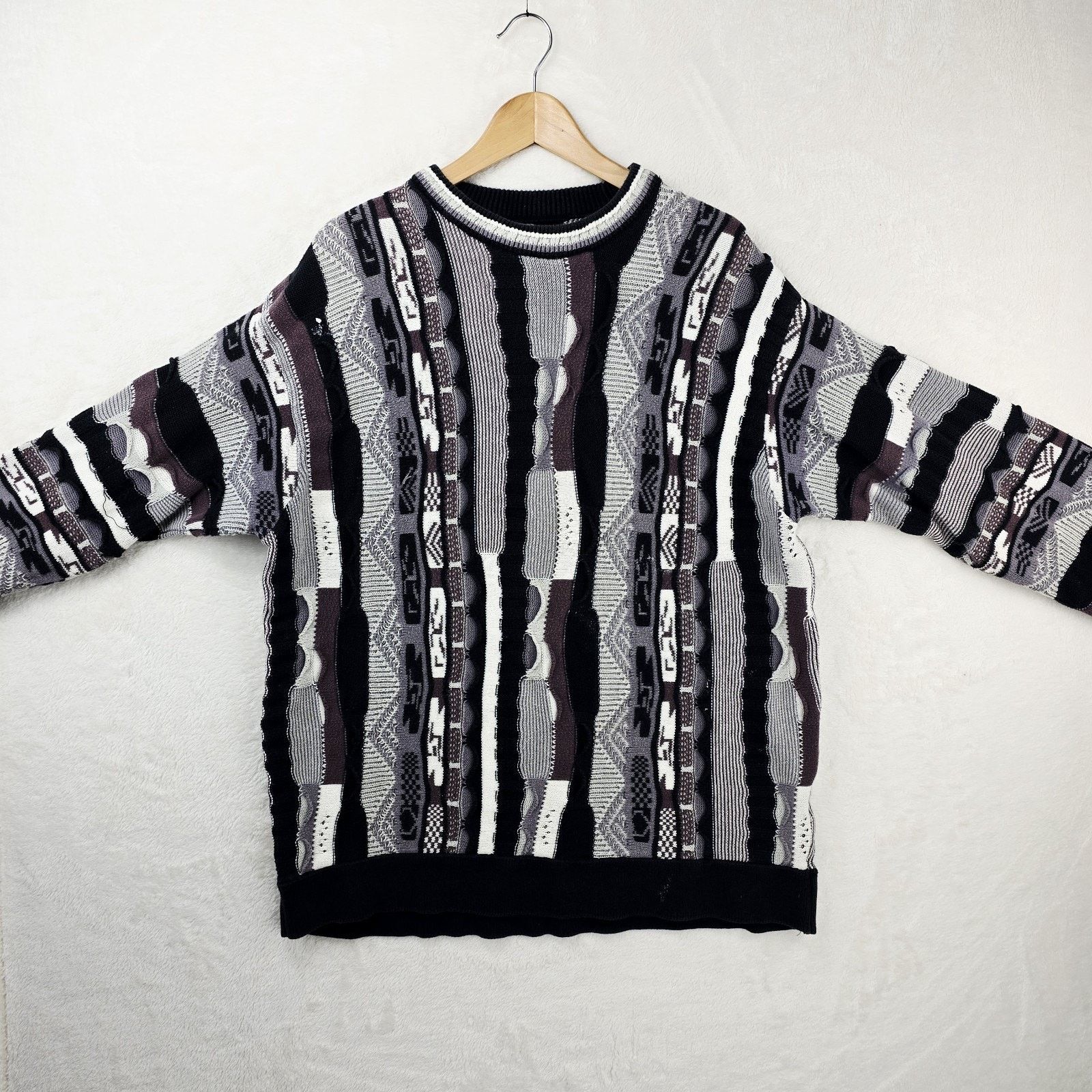 Zara Vintage Zara Mens XL 3D Knit Textured Coogi Style Sweater Size US XL / EU 56 / 4 - 2 Thumbnail