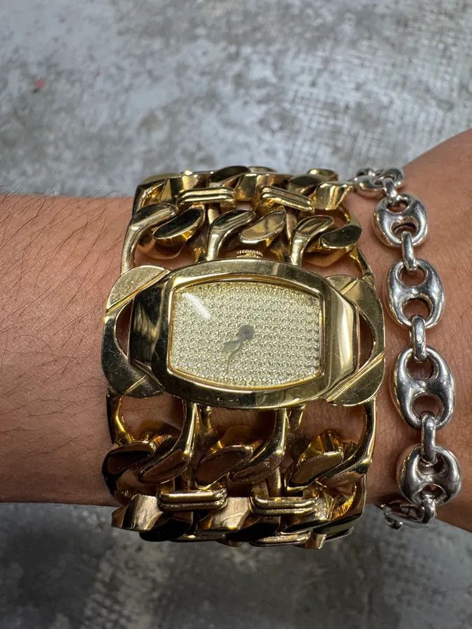 Roberto Cavalli 2000s Roberto Cavalli Chain Linked Gold Contemporary Watch Size ONE SIZE - 2 Thumbnail