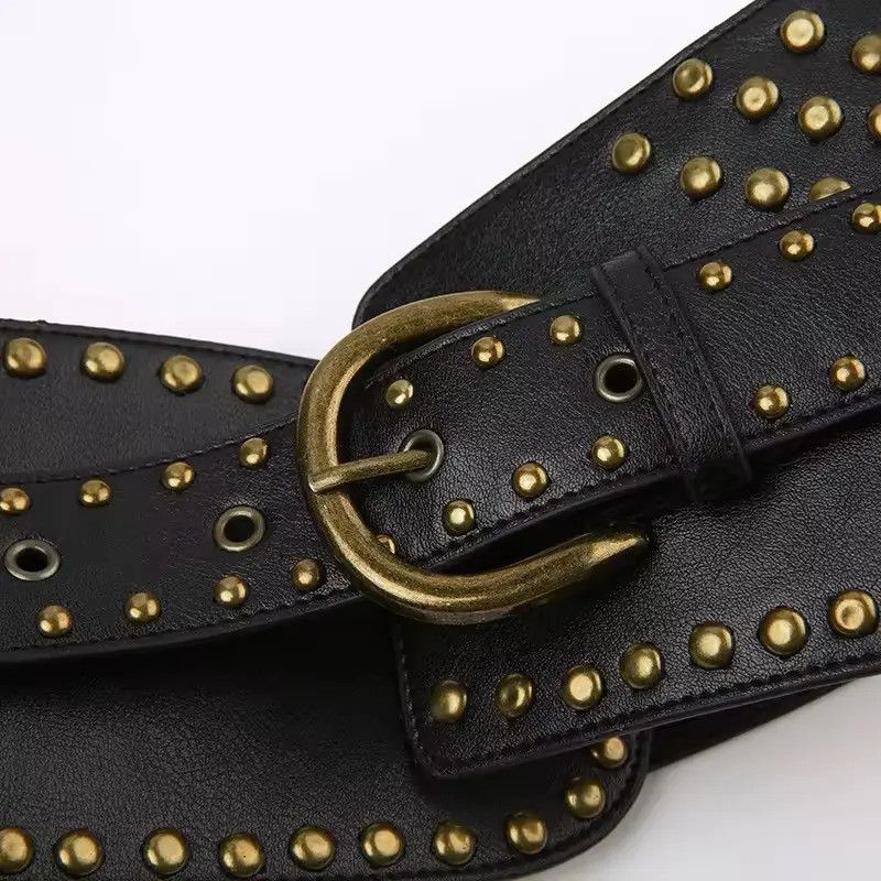 Japanese Brand Y2K Rivet Faux Leather Punk Style Crop Belts Size ONE SIZE - 7 Thumbnail