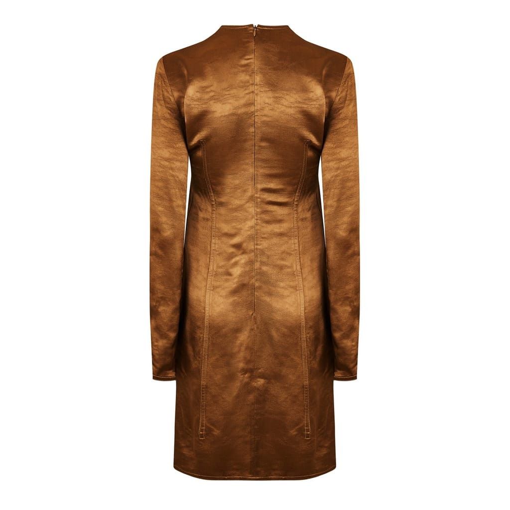 Bottega Veneta Bottega Veneta Mock Neck Knee Length Dress in Brown Size S / US 4 / IT 40 - 3 Thumbnail