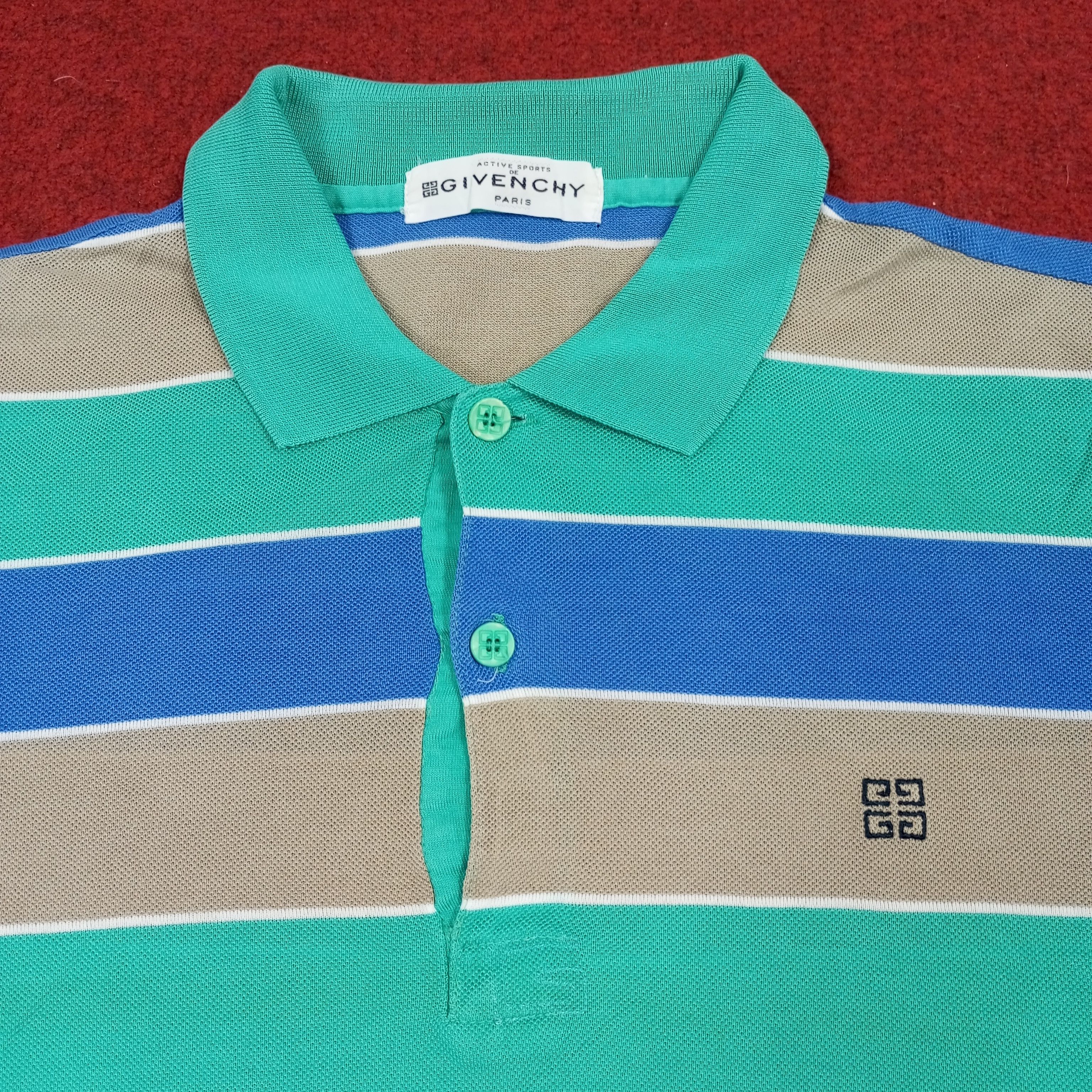 Givenchy × Vintage Givenchy Fashion Brand Stripes Design Polos Size US S / EU 44-46 / 1 - 2 Thumbnail