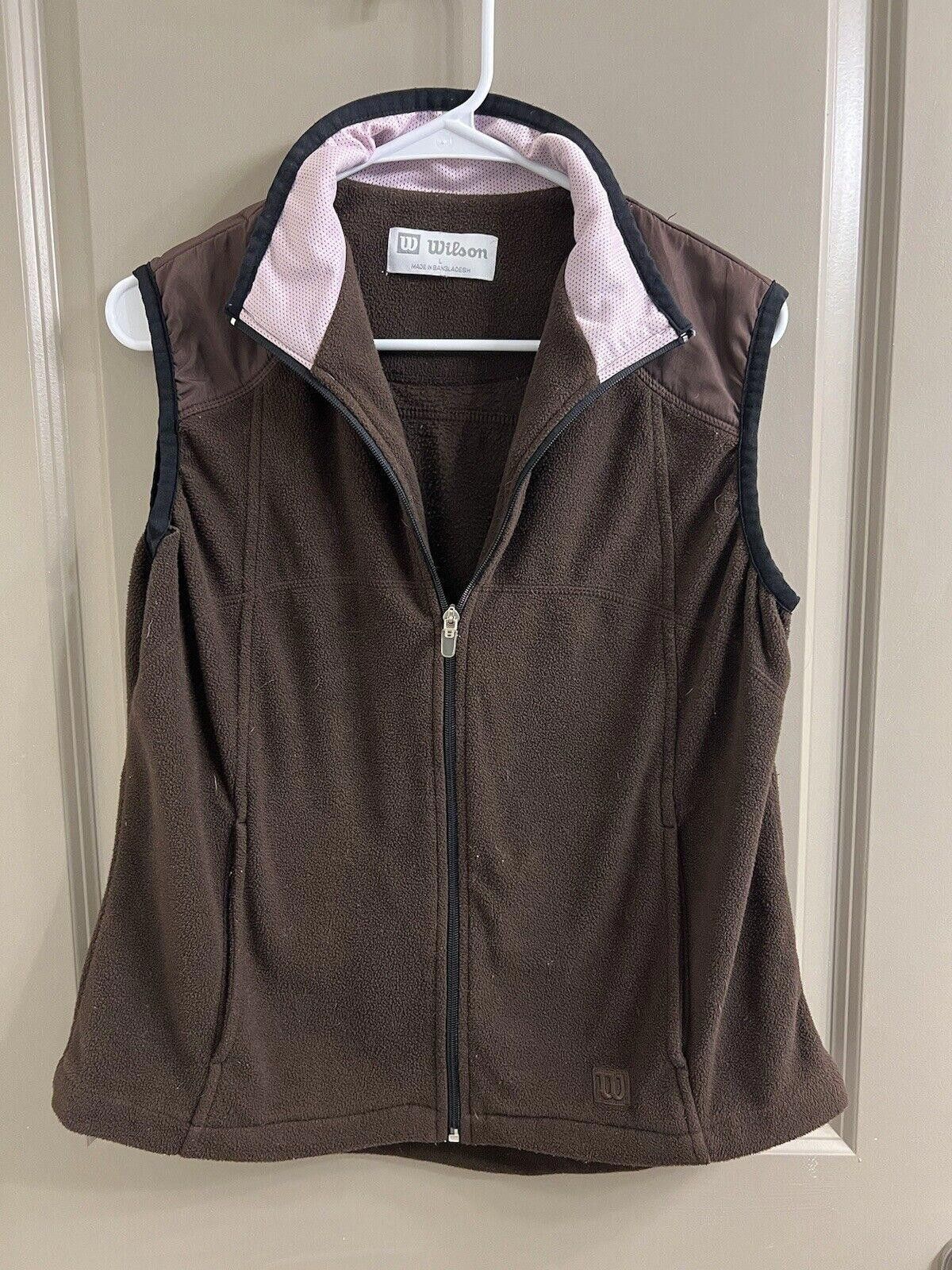 Wilson Wilson Brown Vest With Pink Collar Ladies L Size L / US 10 / IT 46 - 1 Thumbnail