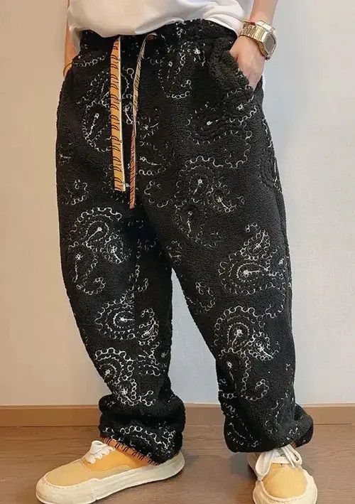 Jean Avant garde retro paisley fleece pants with tiger embroidery Size US 34 / EU 50 - 1 Thumbnail