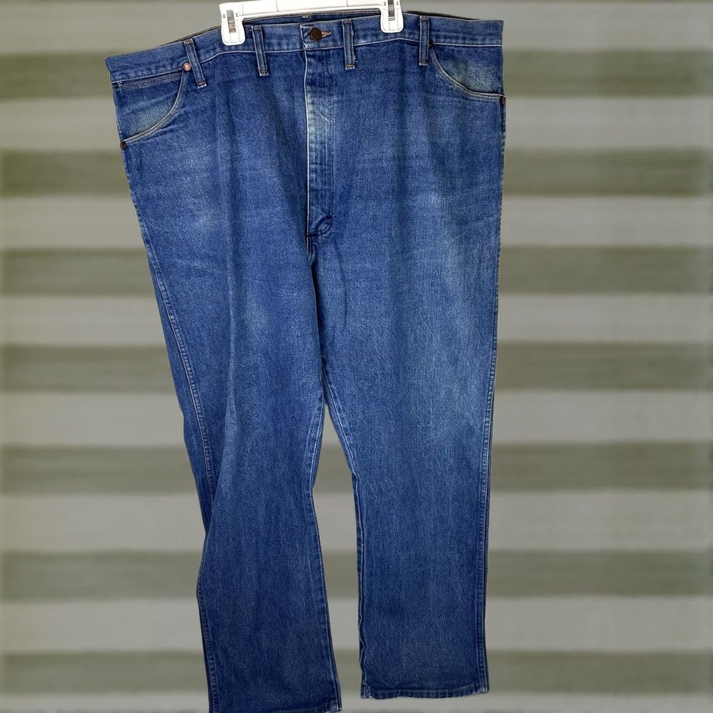 Wrangler VINTAGE Wrangler Jeans Mens 46x30 48x30 Big & Tall Made USA Blue 80s/90s Cotton Rockabilly Mens Size US 30 / EU 46 - 1 Thumbnail