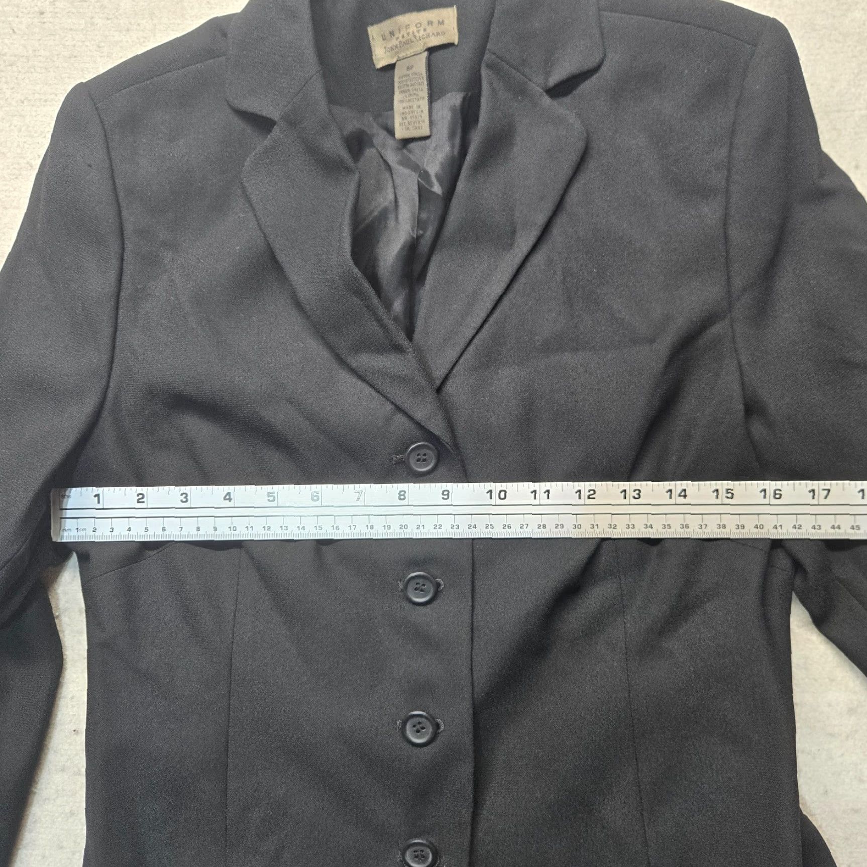 Vintage Uniform Blazer Solid Black Jacket Adult Women's Petite 8P Blazer Jacket Black 8P Women Petite」に誤りがあるため、正しく再編成します Size M / US 6-8 / IT 42-44 - 4 Thumbnail