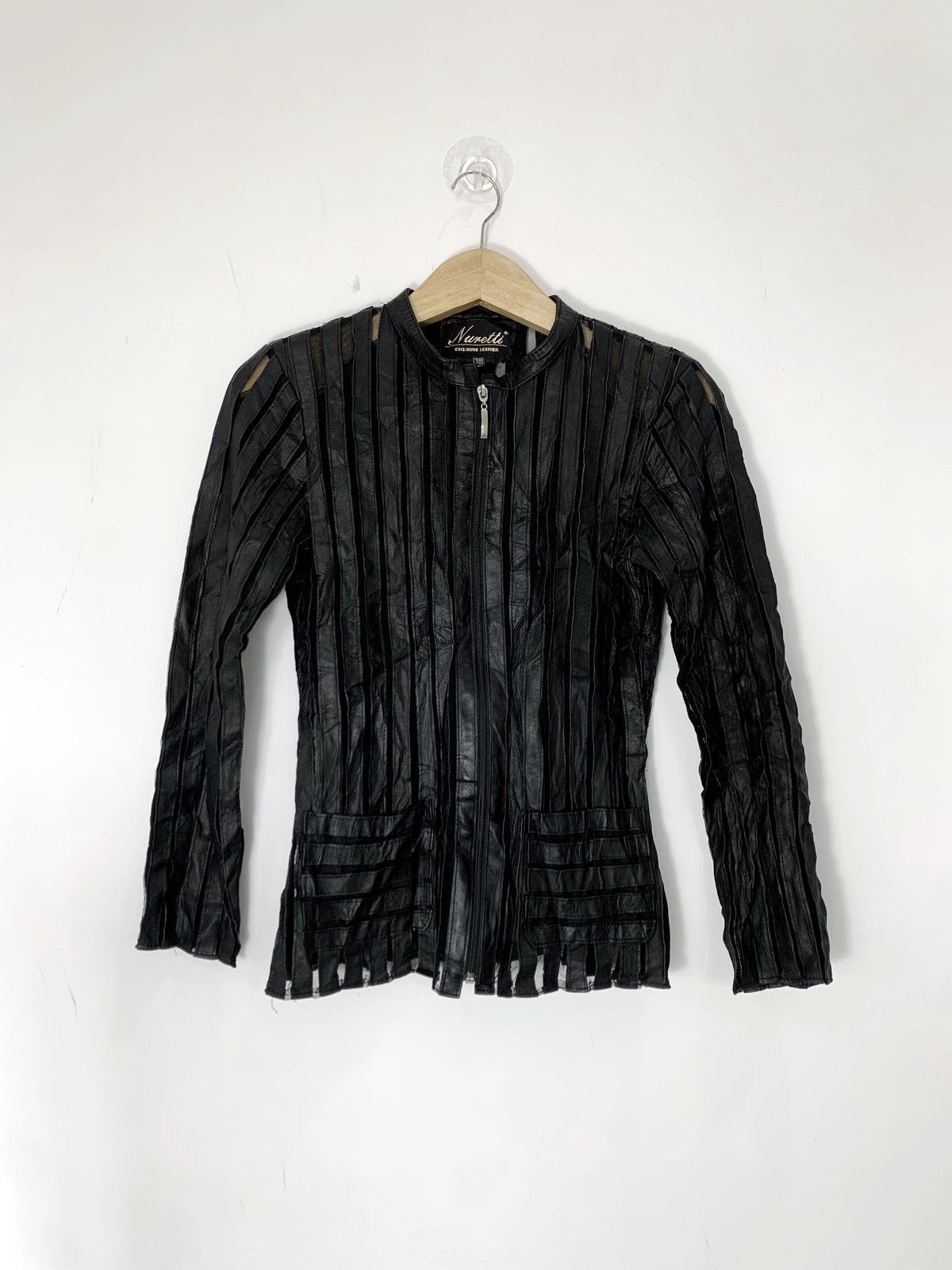Designer 80/90s leather hybrid fishnet jackets Size S / US 4 / IT 40 - 1 Thumbnail