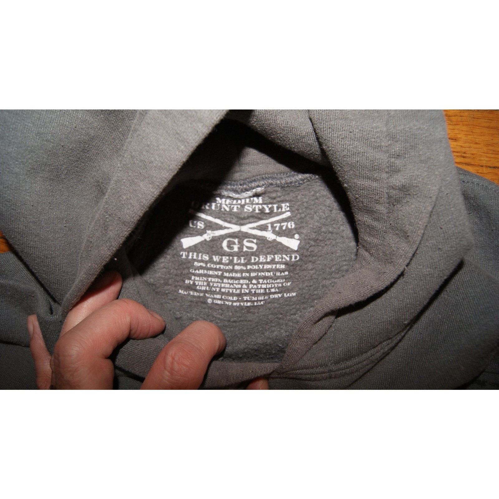 Grunt Style Grunt Style Hoodie Sweatshirt Mens M Gray Graphic Flag USA Size US M / EU 48-50 / 2 - 6 Thumbnail