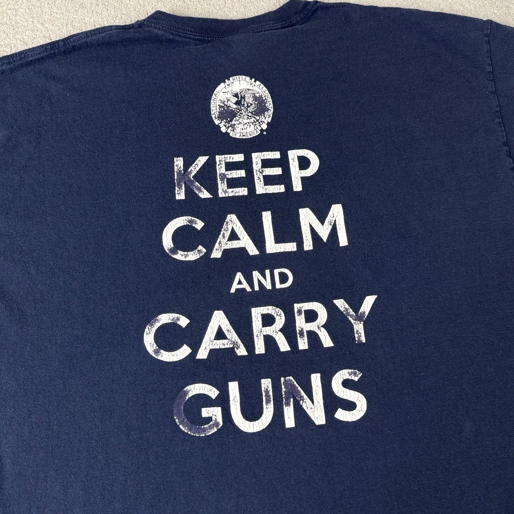Vintage VINTAGE NRA T Shirt Adult XL Blue National Rifle Association Keep Calm Carry Guns Rifles Mens XL Blue Graphic Print Size US XL / EU 56 / 4 - 2 Thumbnail