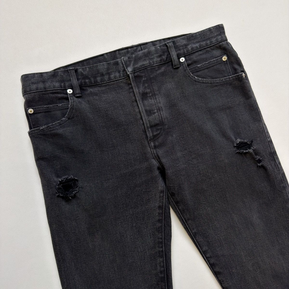 Balmain 2012 ‘Knee Blowout’ Washed Black Jeans Size US 34 / EU 50 - 5 Thumbnail