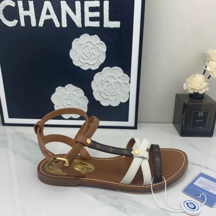 Louis Vuitton Louis Vuitton Brown Leather Casual Sandals for Women -2508 Size US 6 / IT 36 - 6 Thumbnail