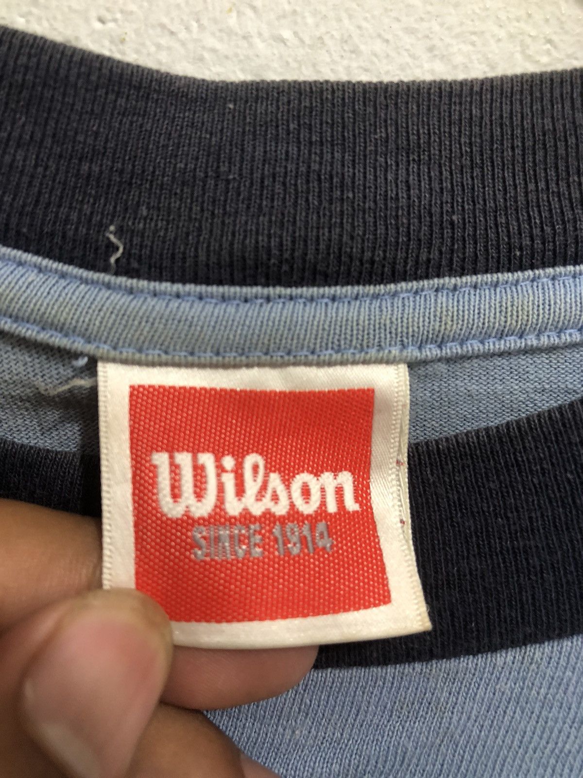 Japanese Brand × Vintage Vintage 90s Wilson Big Logo Ringer Tee Size US L / EU 52-54 / 3 - 7 Thumbnail
