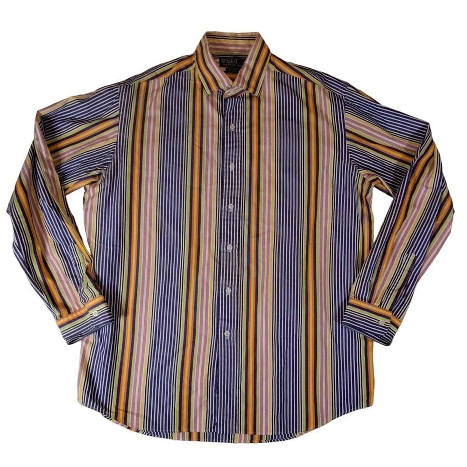 Polo Ralph Lauren VTG 90s Polo Ralph Lauren Men's Colorblock Striped Large Size US L / EU 52-54 / 3 - 1 Thumbnail