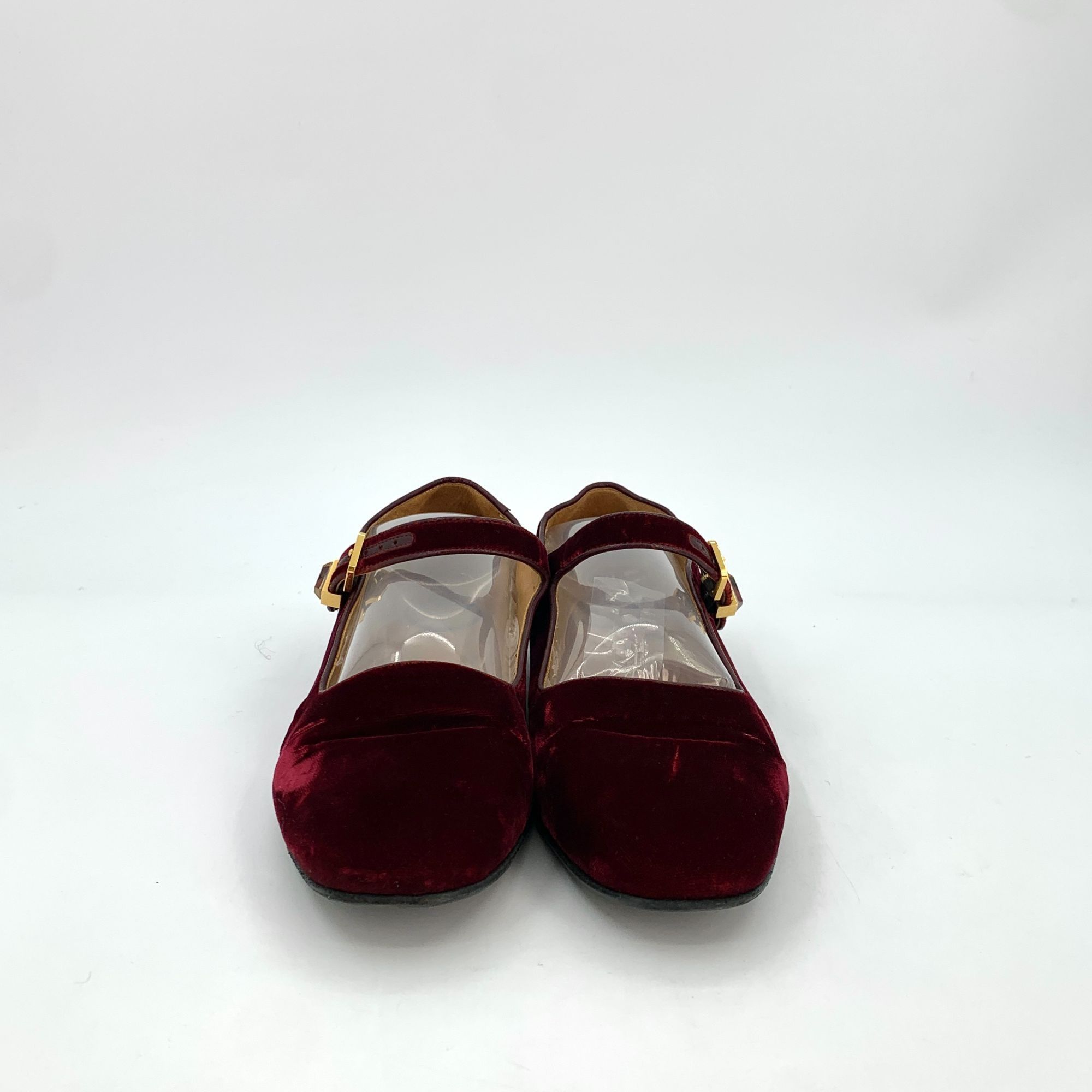 The Row The Row Womens Wine Red Suede Mary Jane Flats With Buckle St Size US 10 / IT 40 - 6 Thumbnail