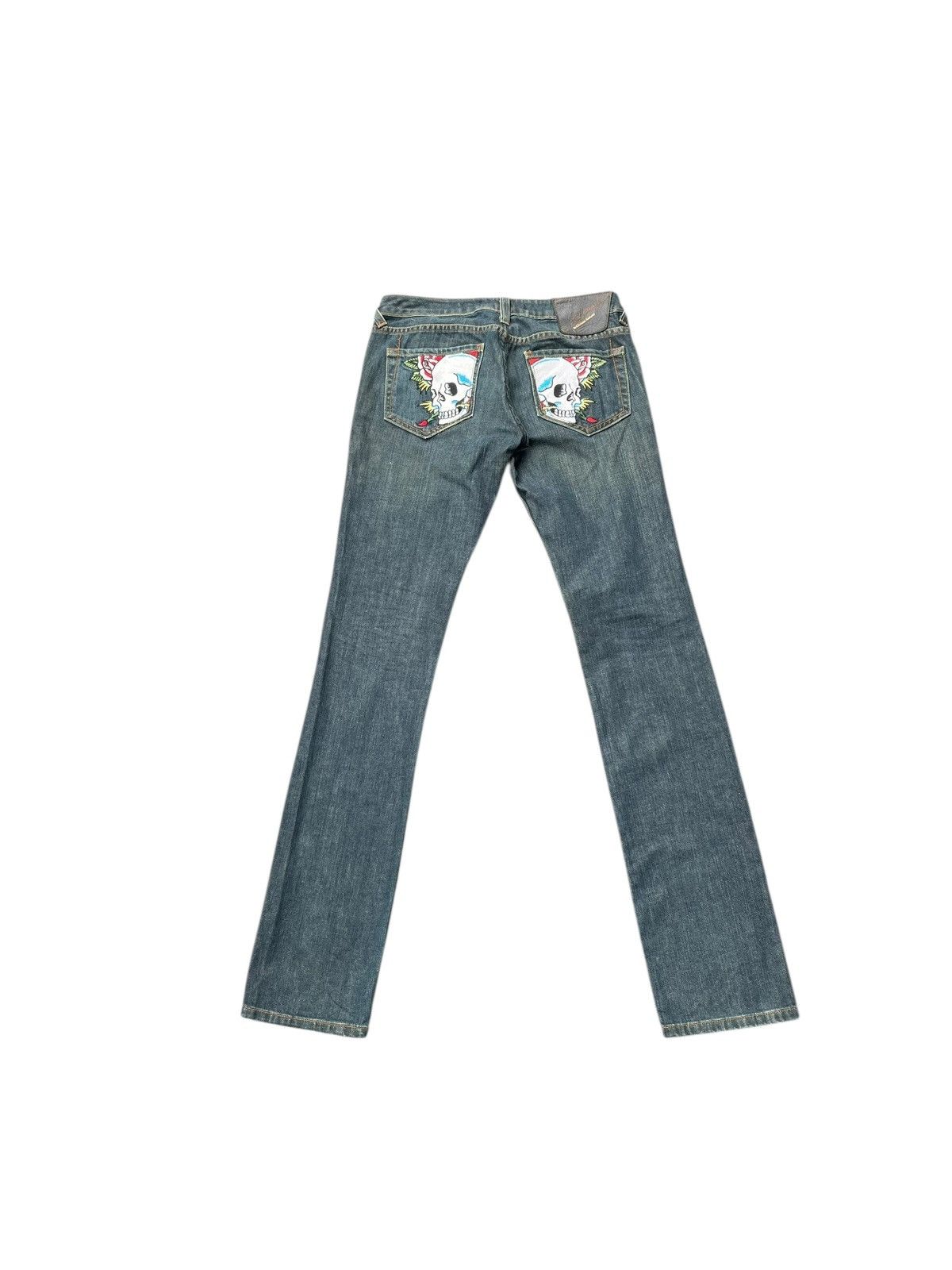 Ed Hardy Ed Hardy By Christian Audiger Skull Emboiderey Denim Size 30" / US 8 / IT 44 - 1 Thumbnail