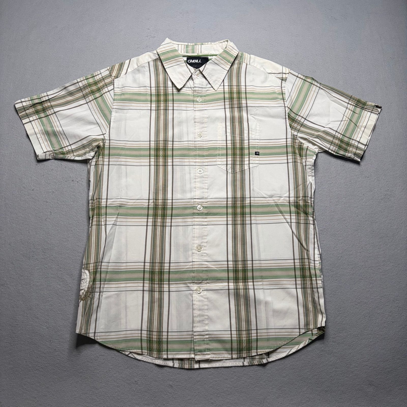 O'Neill O’Neill Plaid Button Up Shirt Men’s Large White Green Shirt Size US L / EU 52-54 / 3 - 1 Thumbnail
