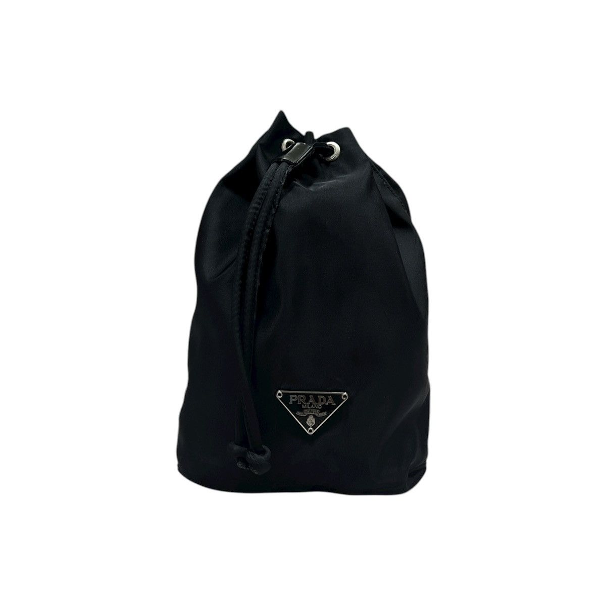 Prada nylon mini drawstring pouch bag
