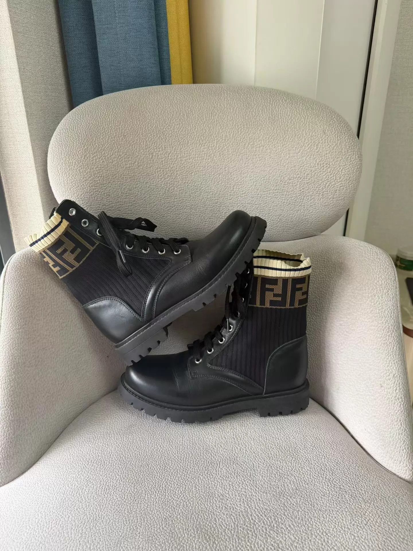 Fendi FENDI KOMA lace-up combat boots 37 black Size US 6.5 / IT 36.5 - 5 Thumbnail
