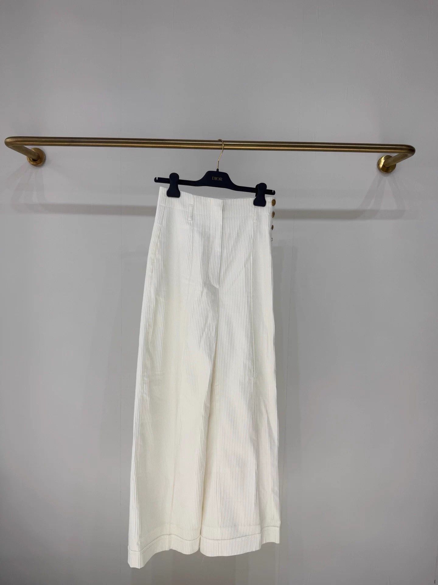 Dior Dior Navy Casual Gold Button Wide Leg Pants 99 New FR36 Size 26" / US 2 / IT 38 - 1 Thumbnail