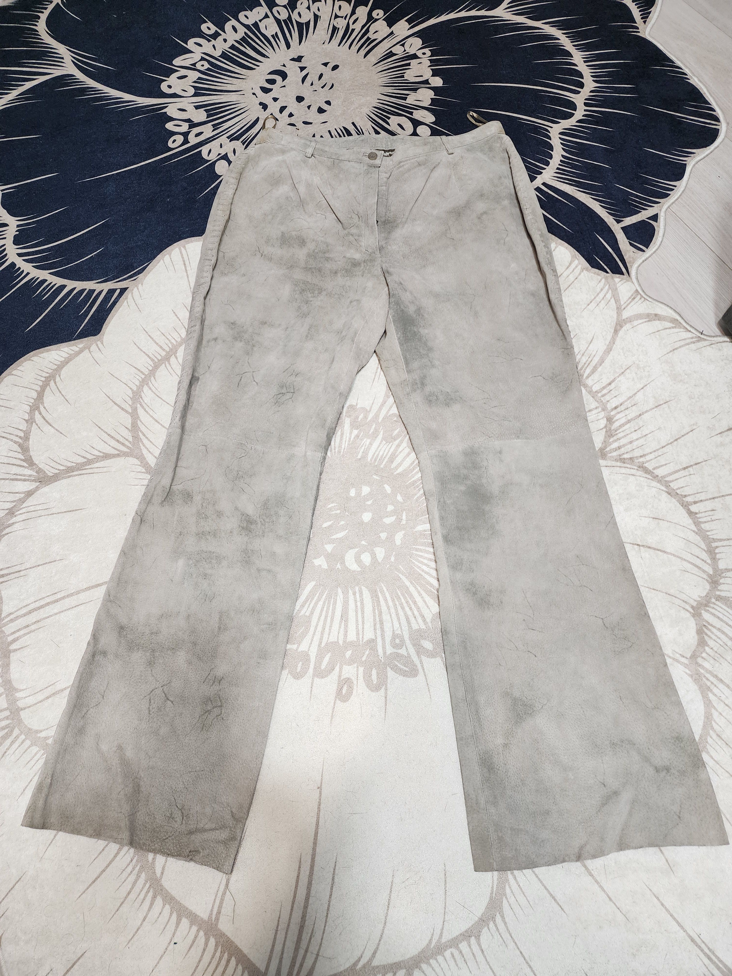 Genuine Leather Gray Leather Pants: Women's Genuine Suede Trousers Size 36" / US 14 / IT 50 - 8 Thumbnail