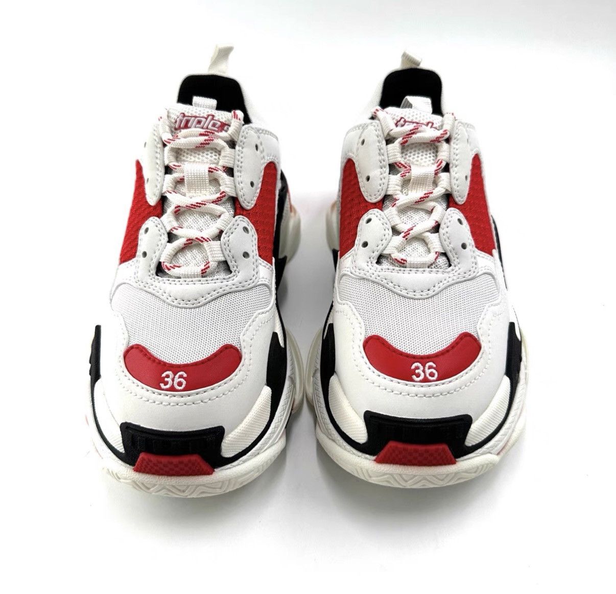Balenciaga Balenciaga Triple S Grey Red Women's Dad Sneakers K12 Size US 6 / IT 36 - 2 Thumbnail