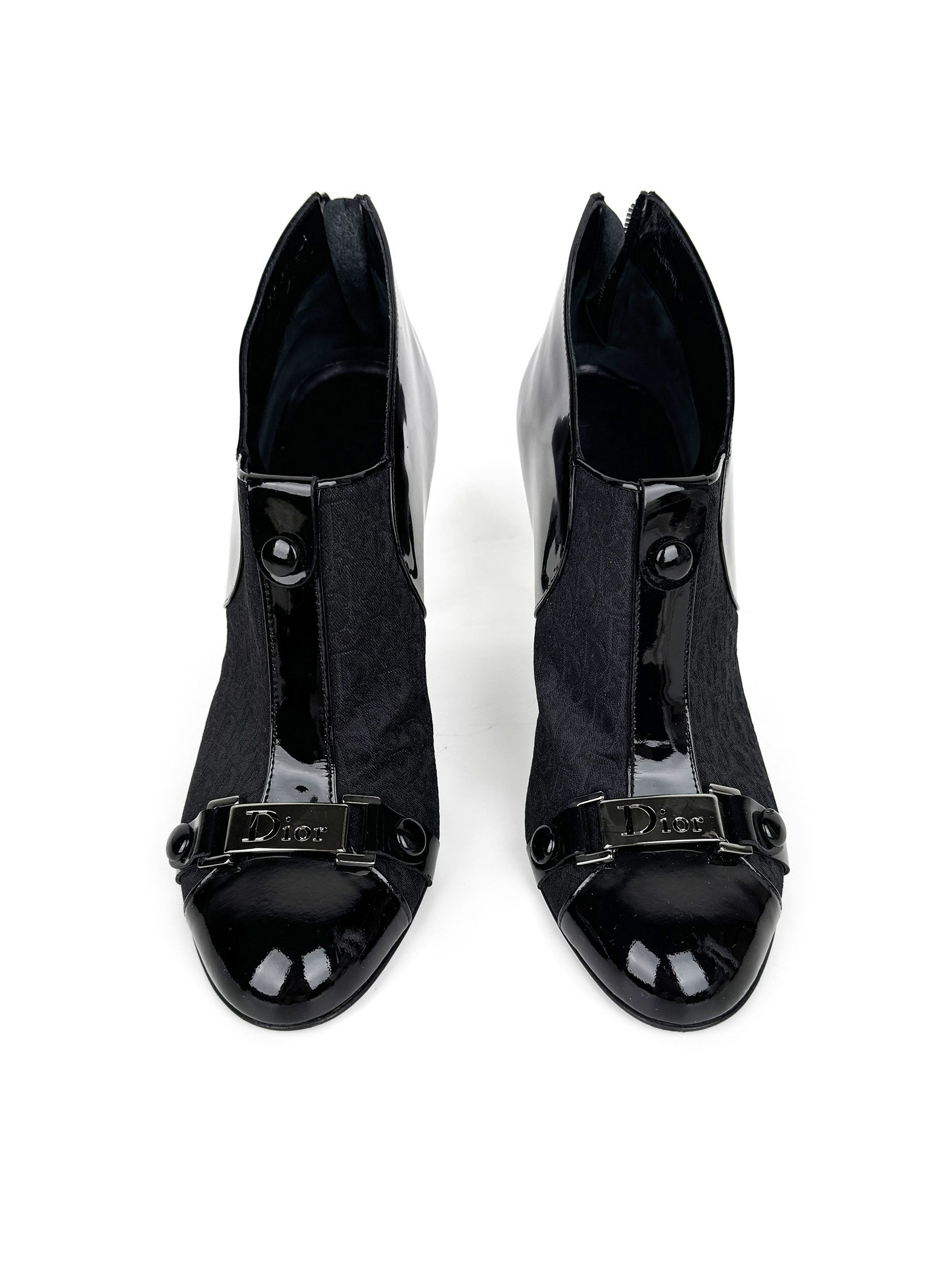 Dior Christian Dior Black Monogram Patent Leather Boots Heels Size US 8 / IT 38 - 5 Thumbnail