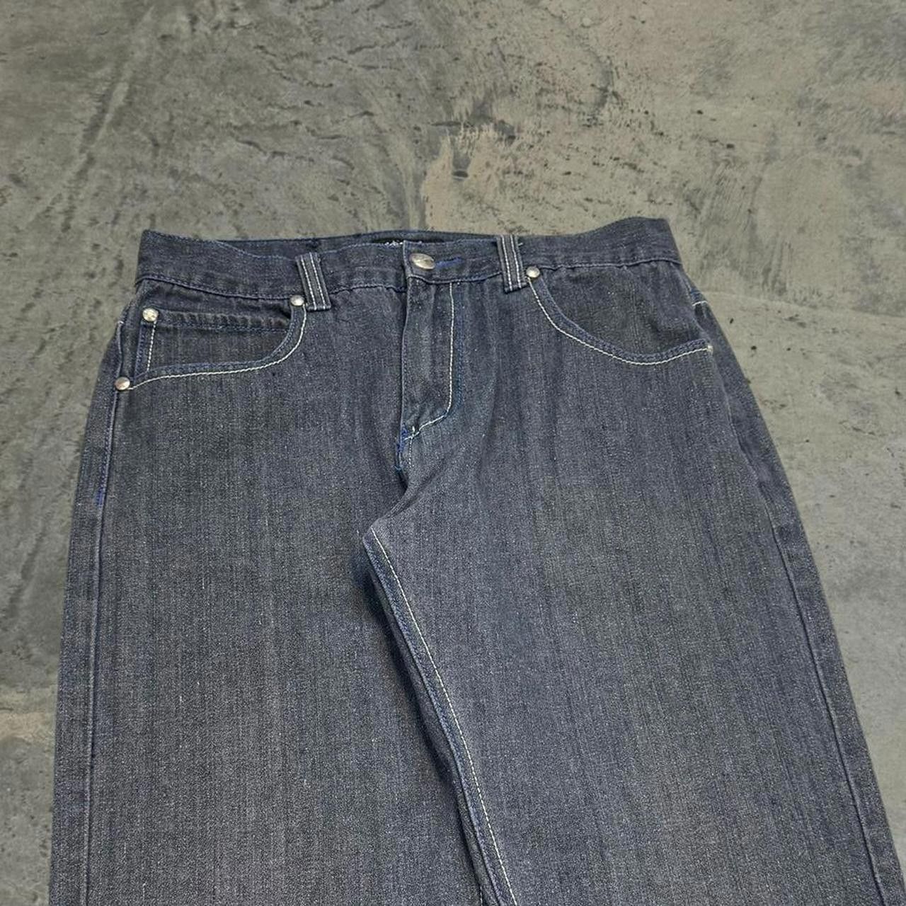Japanese Brand × Vintage Vintage Y2K Urban Label Embroidered Baggy Wide Leg Jeans Size US 32 / EU 48 - 5 Thumbnail