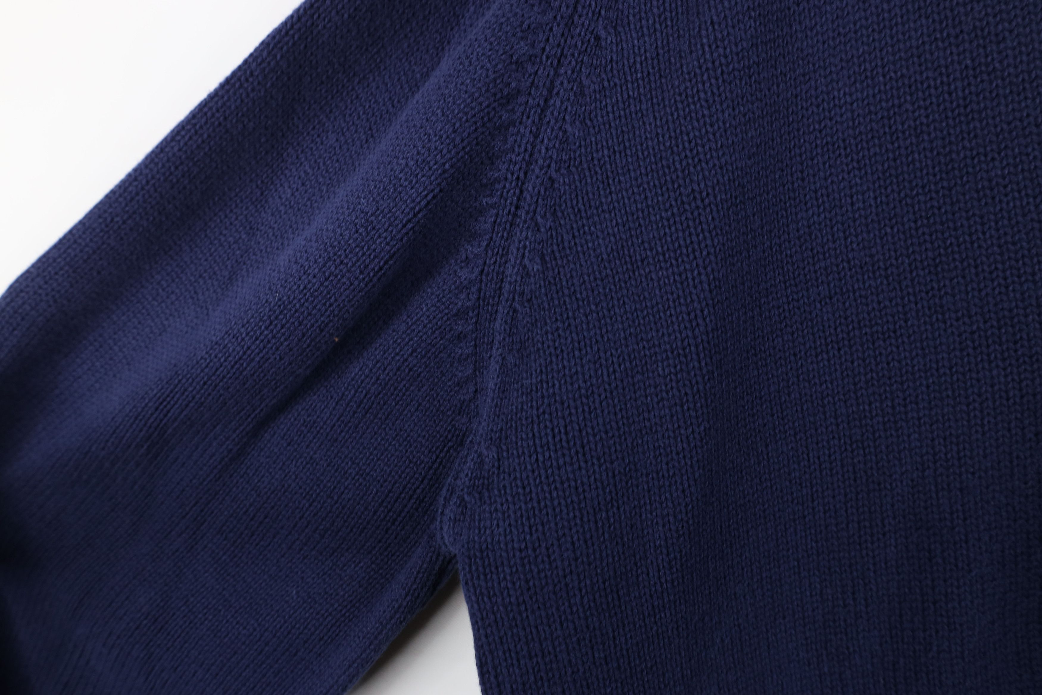 Lands' End Vintage 90s Lands End Cotton Knit V-Neck Sweater Blue USA Size US M / EU 48-50 / 2 - 6 Thumbnail
