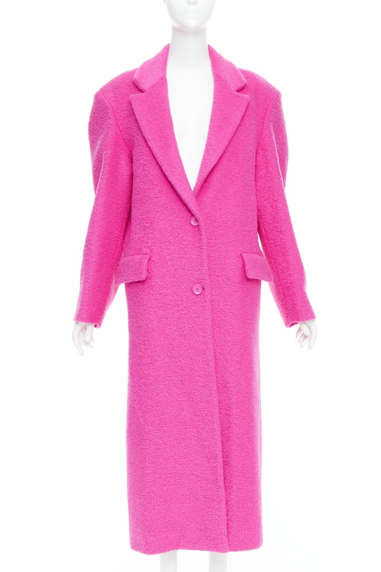 VALENTINO 2022 Runway PPInk hot pink wool blend long coat IT44 L