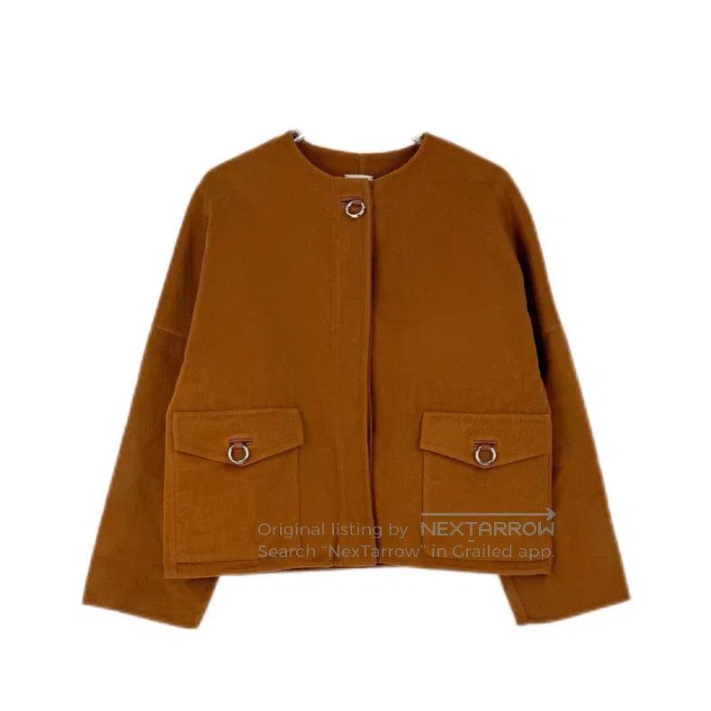 Hermes Hermes Orange Caramel Cashmere Tweed Jacket Size XS / US 0-2 / IT 36-38 - 1 Thumbnail