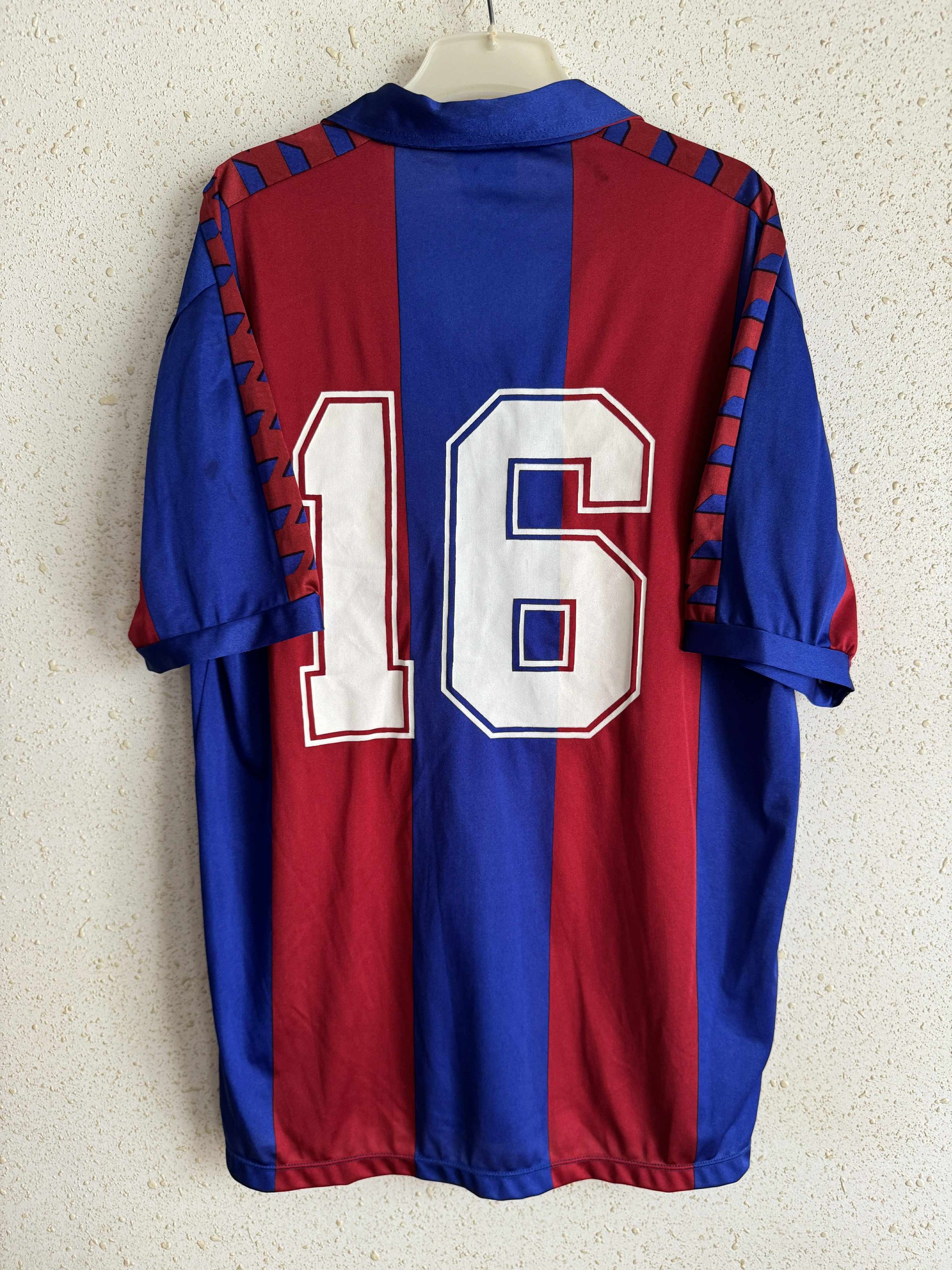 Vintage FC Barcelona 1983/84 Home Shirt Player Issue #16 MEYBA Size US XL / EU 56 / 4 - 2 Thumbnail