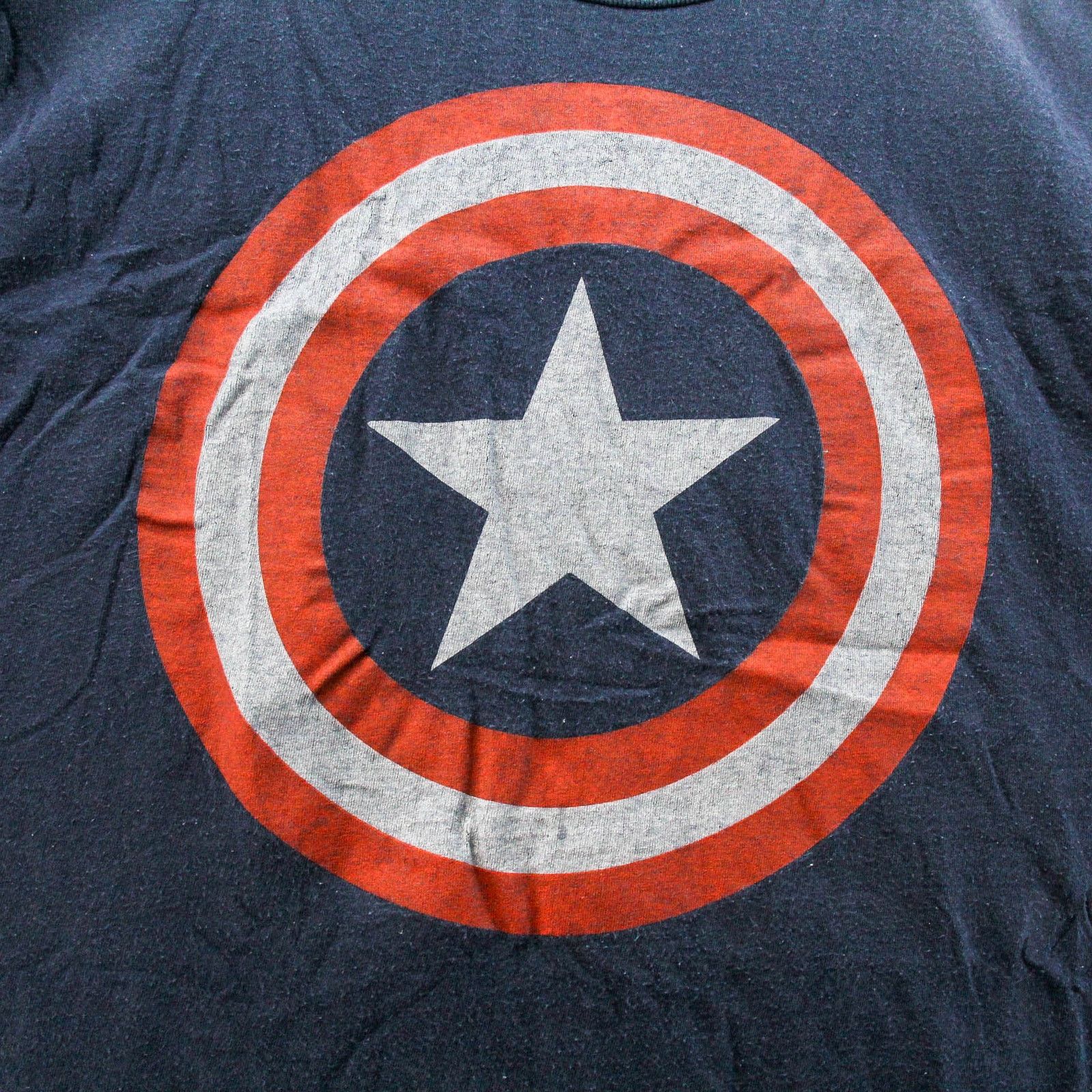 Marvel Comics Men's L Blue Marvel Captain America Logo Graphic Tee Shirt Size US L / EU 52-54 / 3 - 3 Thumbnail
