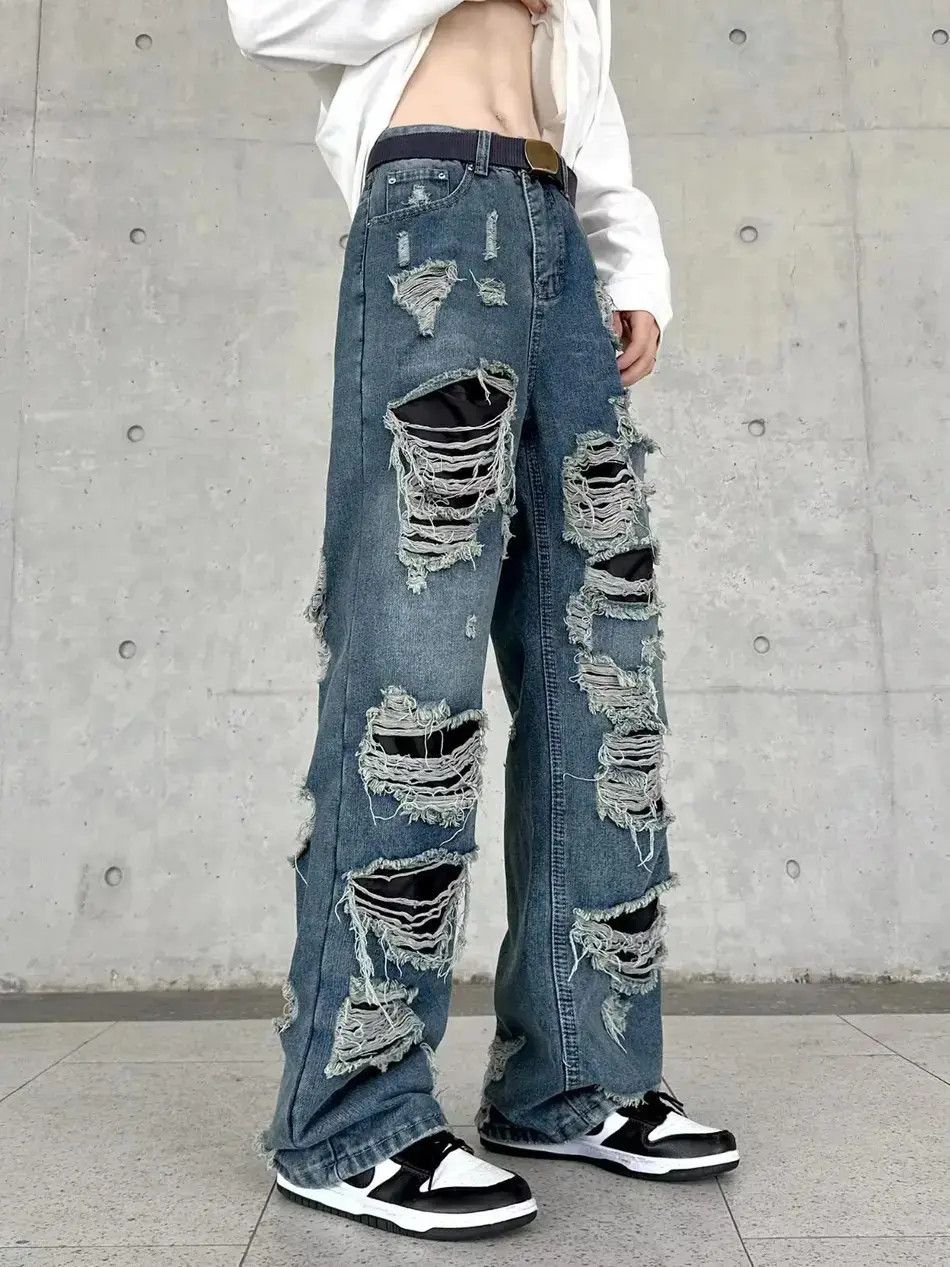 Japanese Brand Retro loose high street ripped jeans Size US 30 / EU 46 - 6 Thumbnail