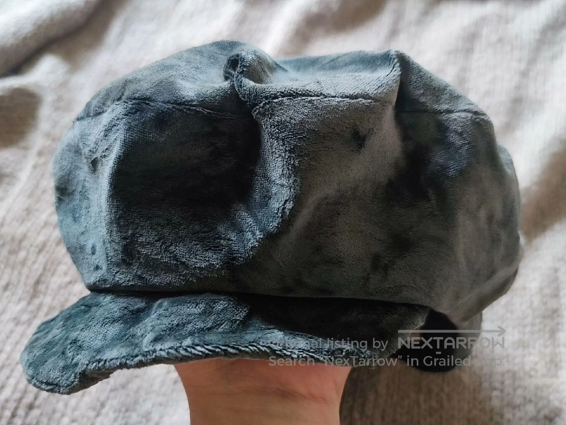 Reinhard Plank Vintage Gray Green Velvet Beret Hat. Size ONE SIZE - 5 Thumbnail