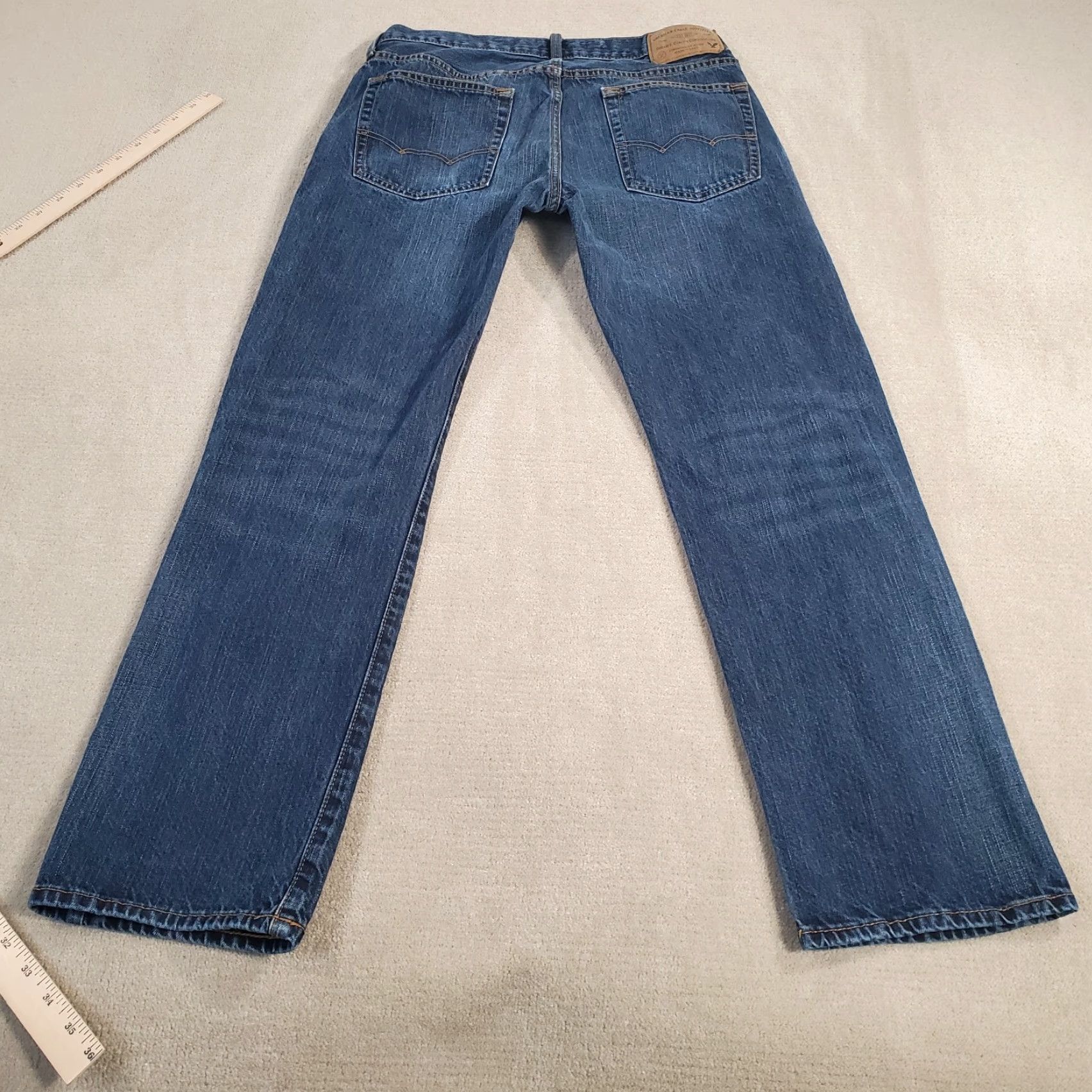 American Eagle Outfitters American Eagle Jeans Mens 30x30 Blue Denim Straight Leg Faded Dark Wash Original Logo Size US 30 / EU 46 - 7 Thumbnail