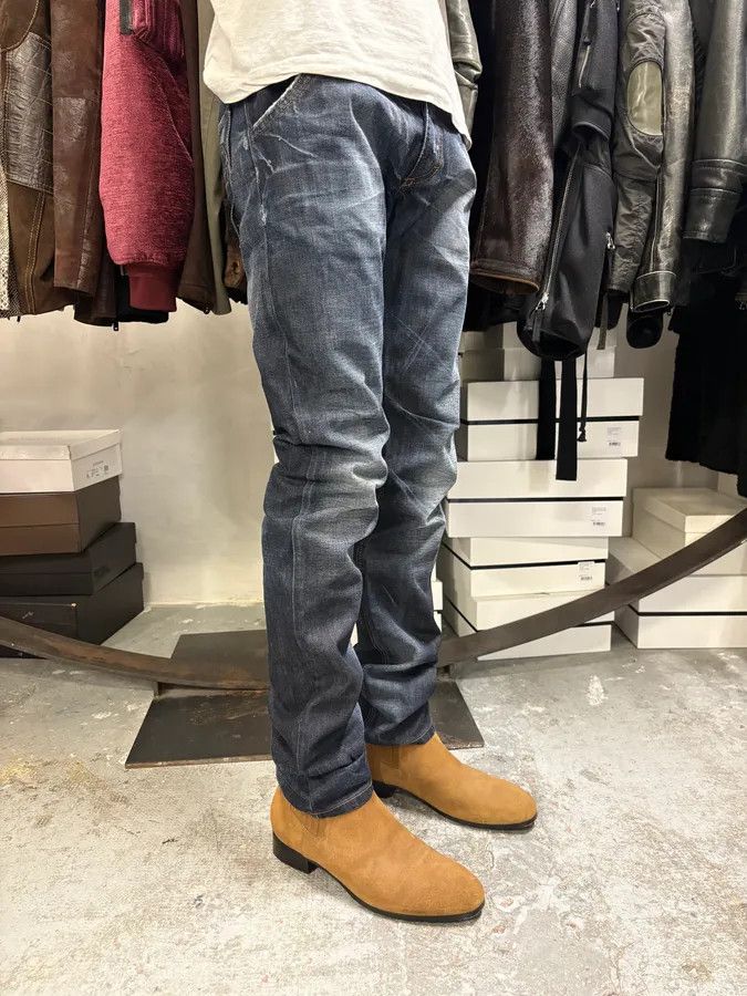 Designer × Just Cavalli × Vintage AW2010 Cavalli Brut Marin Faded Denim Slim Jeans Size US 30 / EU 46 - 3 Thumbnail