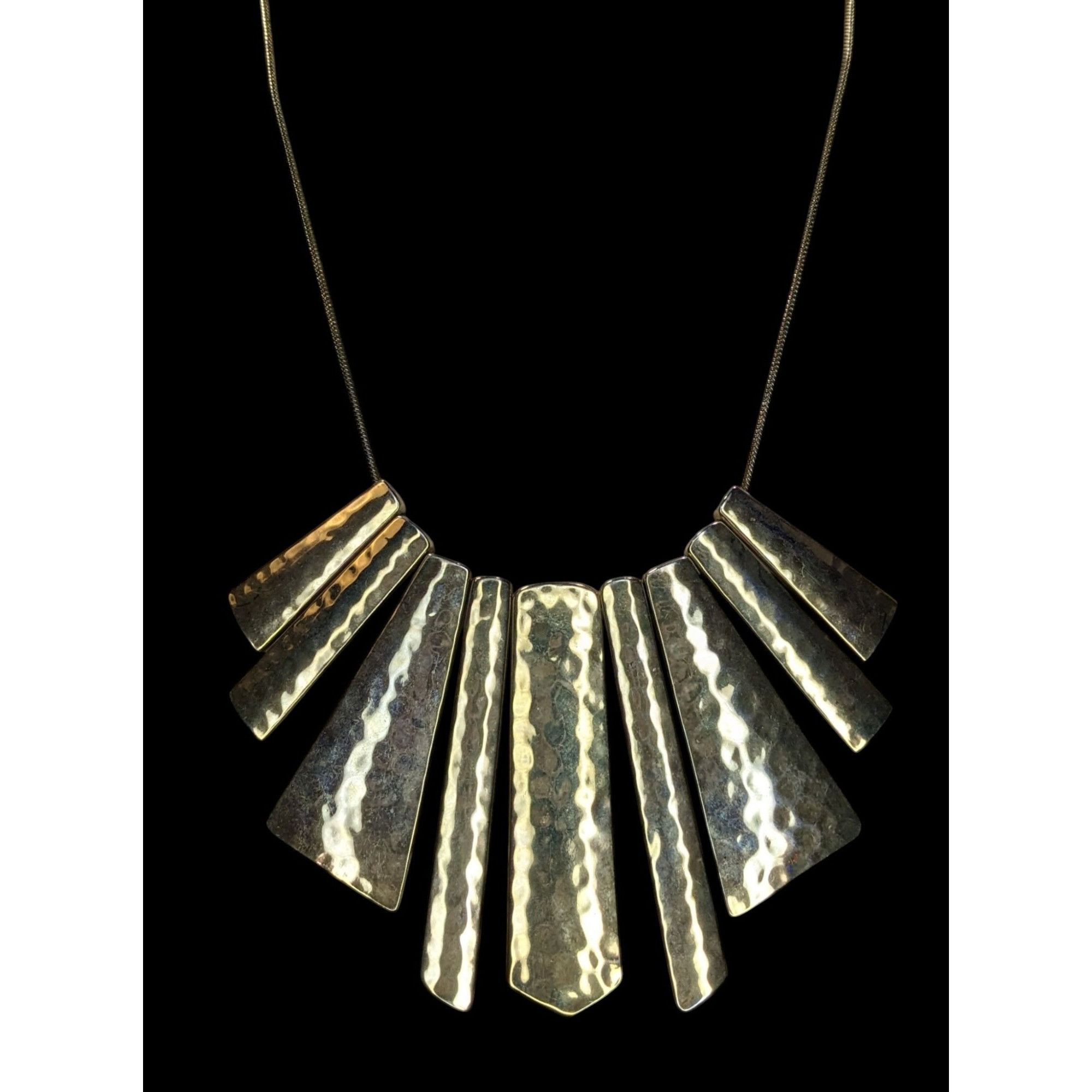 Other Glam Hammered Graduated Gold-Tone Statement Bib Necklace Size ONE SIZE - 4 Thumbnail