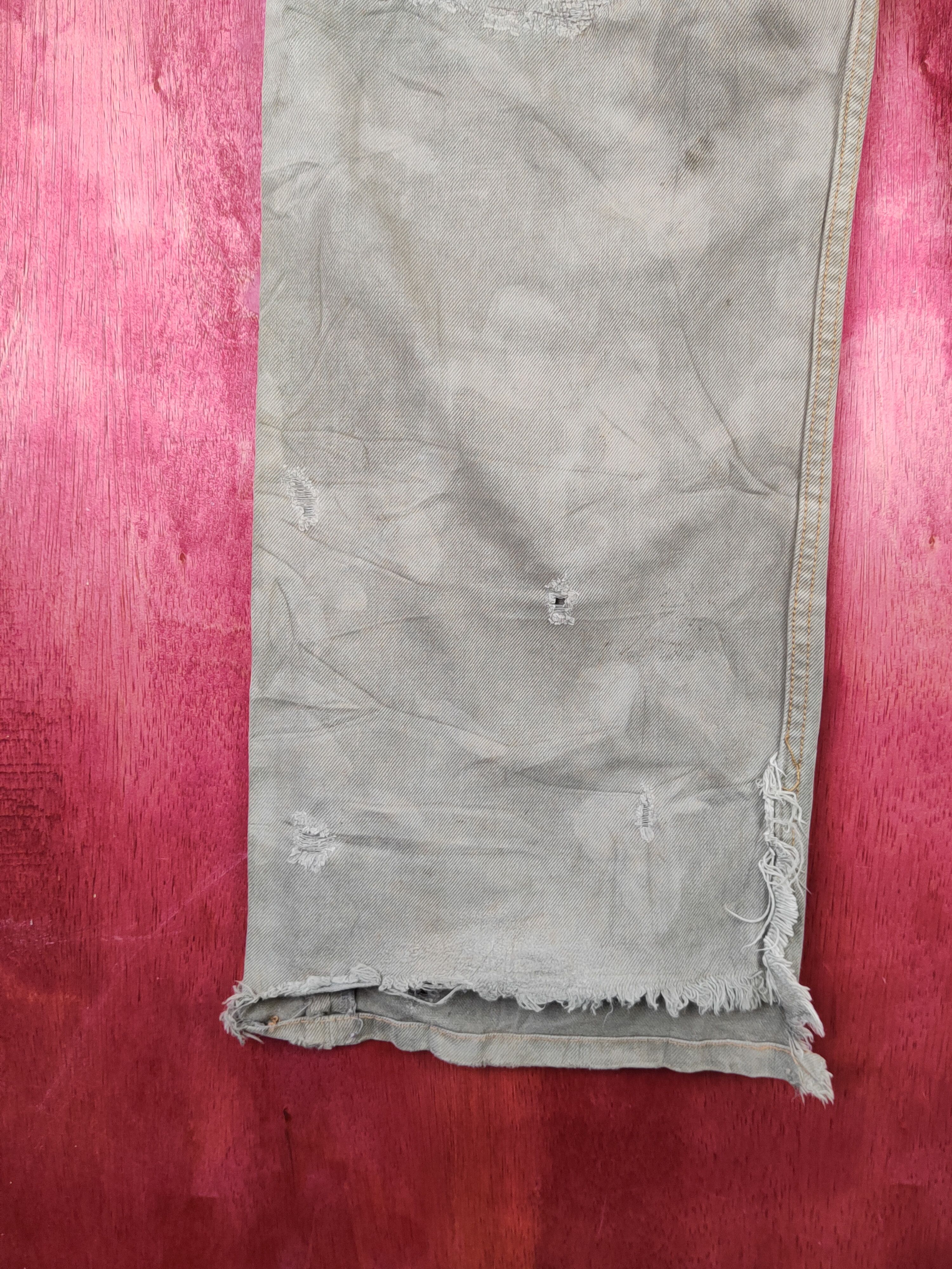 Japanese Brand Ozone Rocks Gray Faded Distressed Ripped Jeans #S1791 Size US 34 / EU 50 - 11 Thumbnail