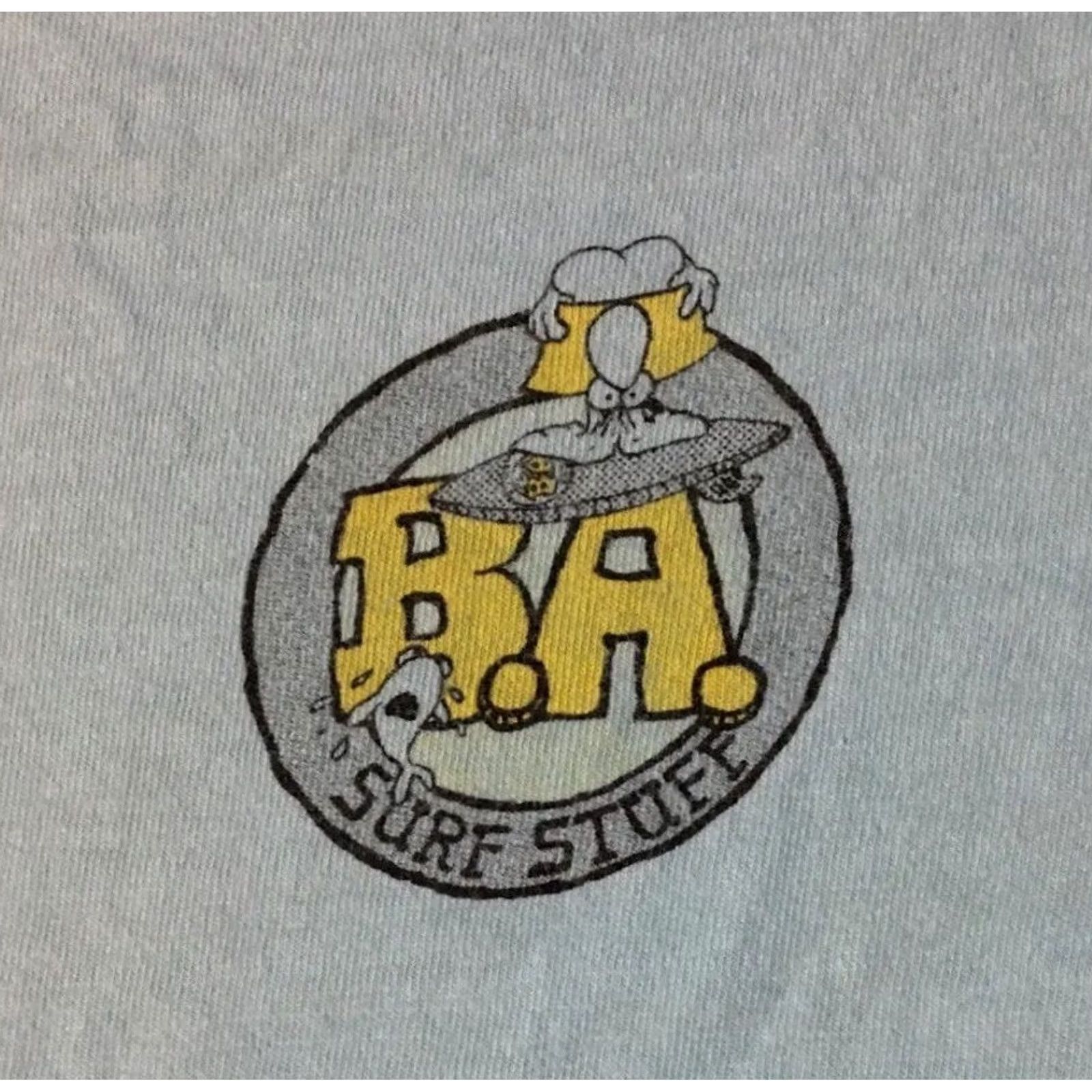 Quiksilver VINTAGE BA Surf Stuff Faded Distress Shirt S Small Blue Graphic Tee Mens 80s Grunge Ocean Pacific Surfing Beach Hawaii USA Size US S / EU 44-46 / 1 - 4 Thumbnail