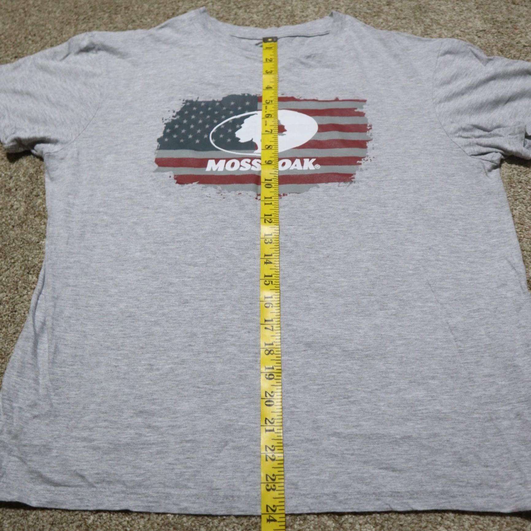 Vintage Mossy Oak Gray T-Shirt Women Short Sleeve Logo Graphic American Flag Boat Neck Pullover 100% Cotton L Mens? Size L / US 10 / IT 46 - 6 Thumbnail