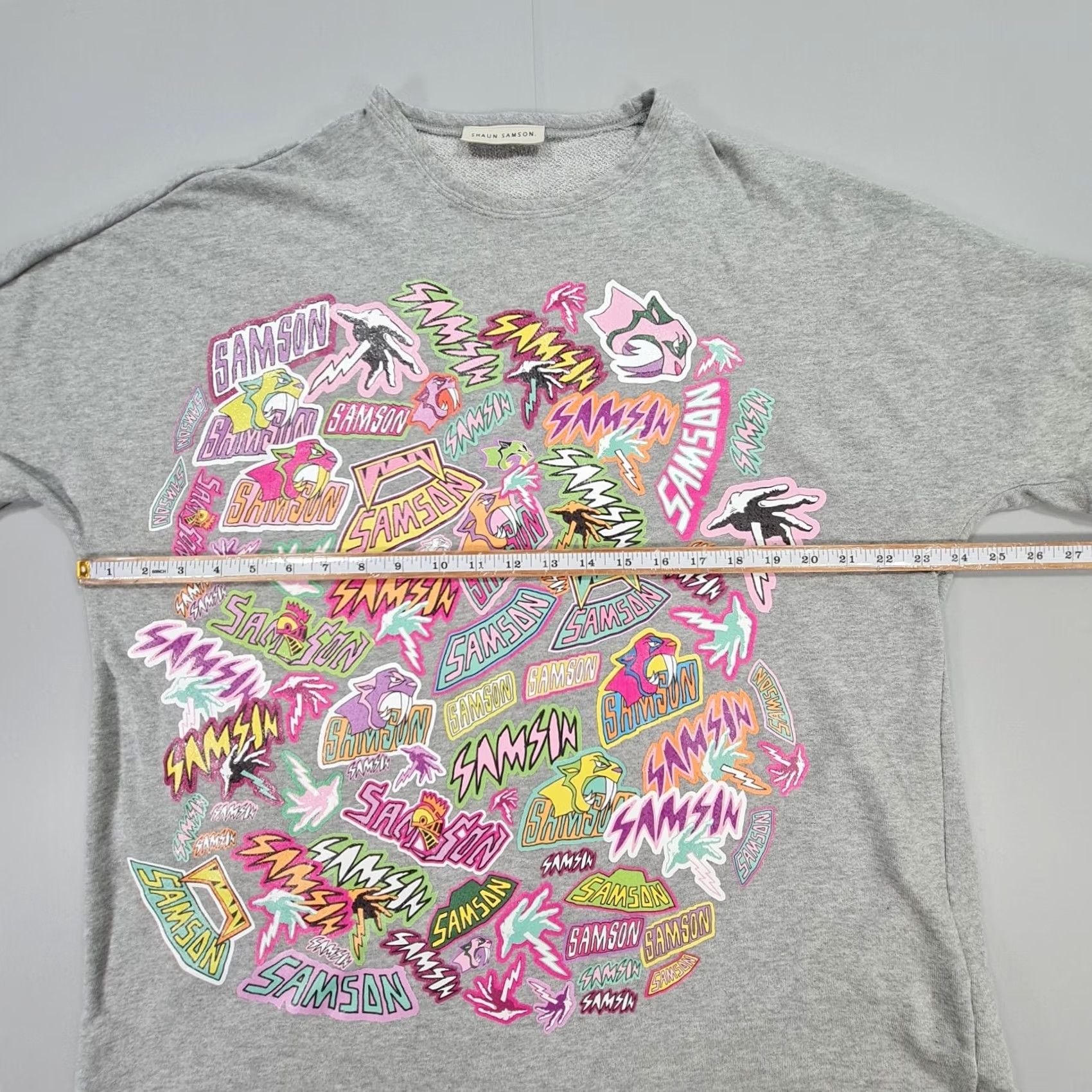 Vintage Shaun Samson Mens T Shirt Grey Large Cotton Tee Short Sleeves Crew Neck Logo Short Sleeve Shirt Mens L Grey City Sports Colourful Vintage No Size US L / EU 52-54 / 3 - 4 Thumbnail