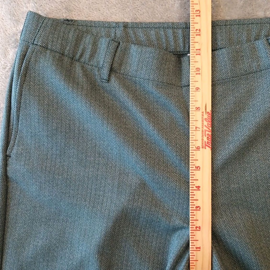 J. Jill J. Jill Pants Womens Large Green Herringbone Cuffed Pull On Pockets Ankle Straight Vintage No Size 36" / US 14 / IT 50 - 4 Thumbnail