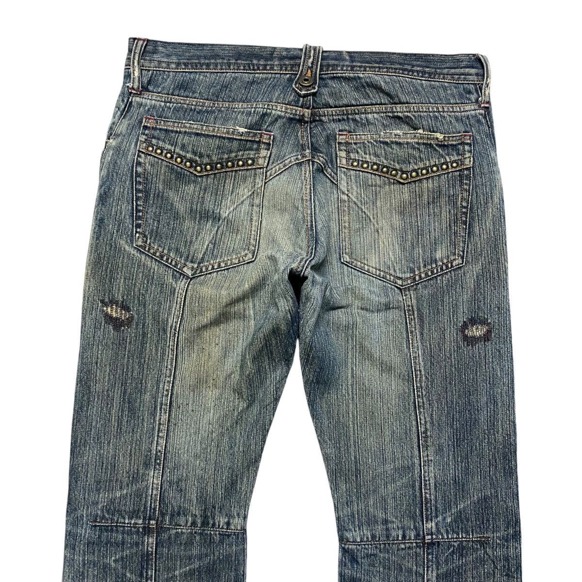 Japanese Brand Difference Rupert Denim Flare Jeans Multi Pocket Studded Size US 33 - 10 Thumbnail