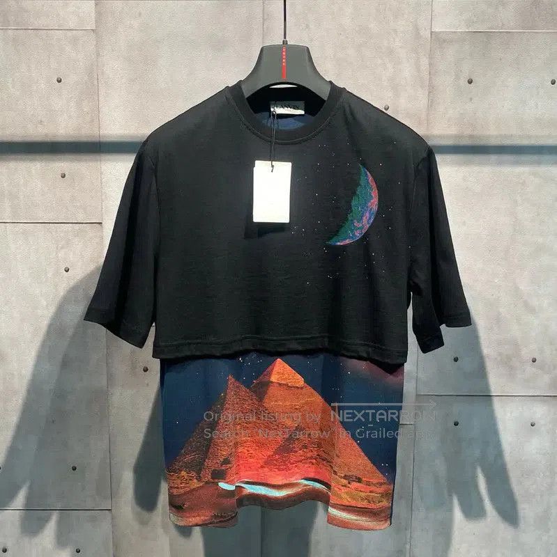 Lanvin Men's Black Graphic T-Shirt .
