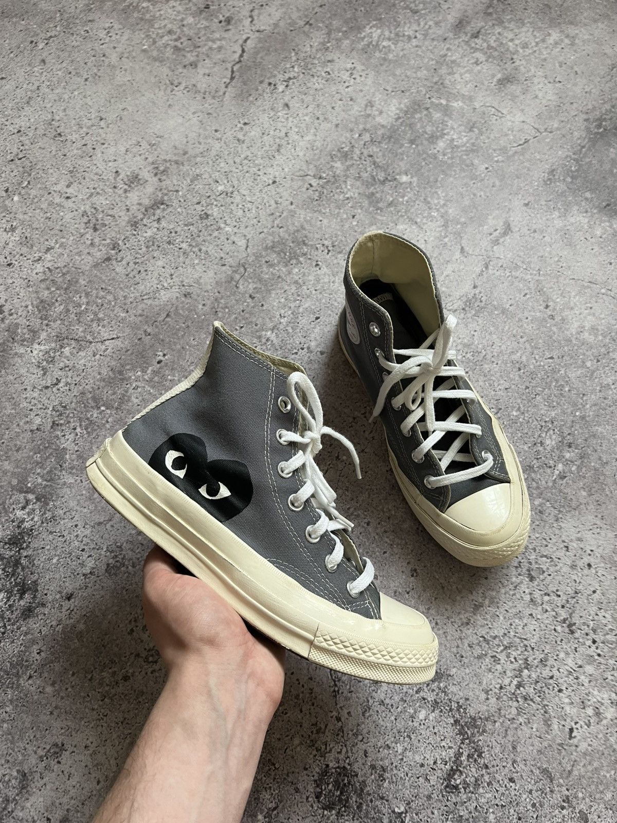 Comme des Garcons PLAY × Converse Vintage Converse Comme Des Garcons Play High top shoes Size US 5.5 / EU 38 - 3 Thumbnail