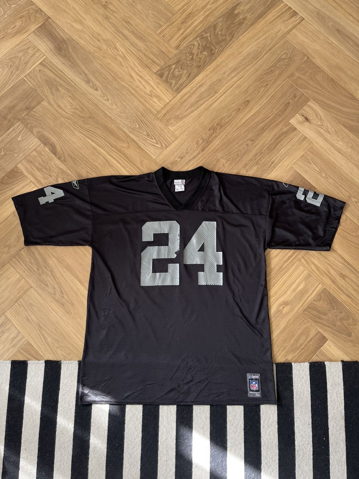 Reebok Vintage Los Angeles Raiders #24 Charles Woodson Reebok NFL Size US XXL / EU 58 / 5 - 1 Thumbnail