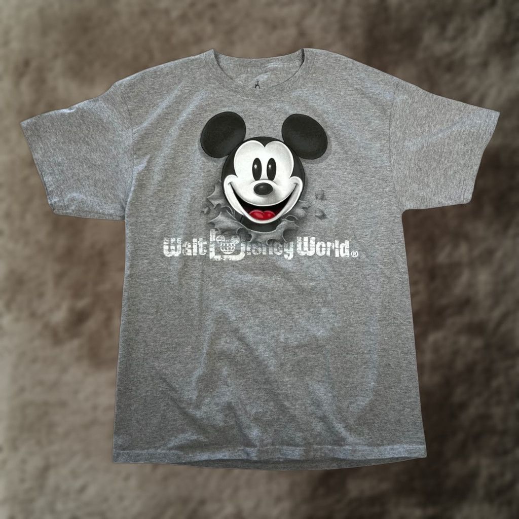 Disney Walt Disney World T-Shirt Mens Large Gray Mickey Mouse Peek A Boo Size US L / EU 52-54 / 3 - 1 Thumbnail