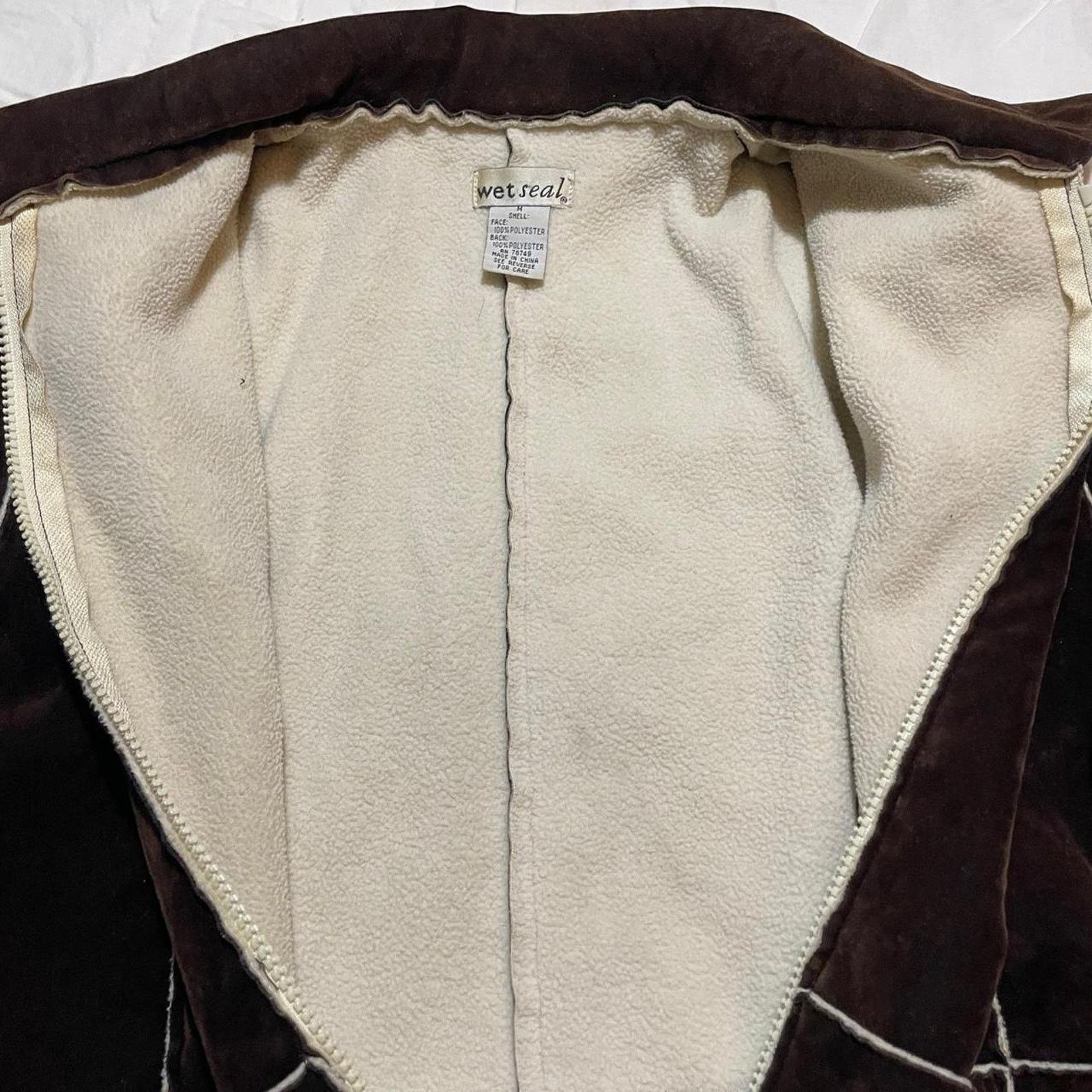 Vintage Y2k wet seal brown velvet jacket with sherpa lining sz M Size M / US 6-8 / IT 42-44 - 3 Thumbnail