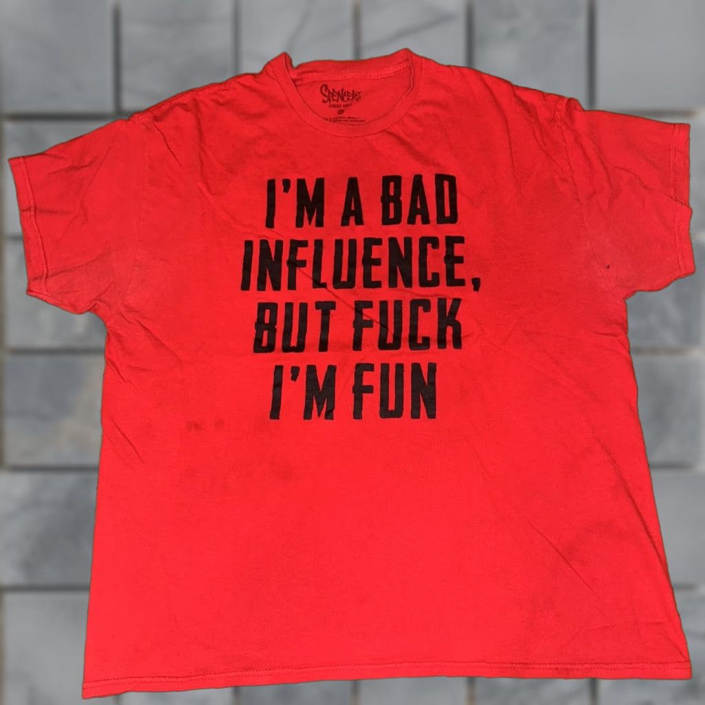 Vintage Spencer’s Humor T-Shirt Black 2XL Men Shirt Y2K Bad Influence Size US XXL / EU 58 / 5 - 1 Thumbnail