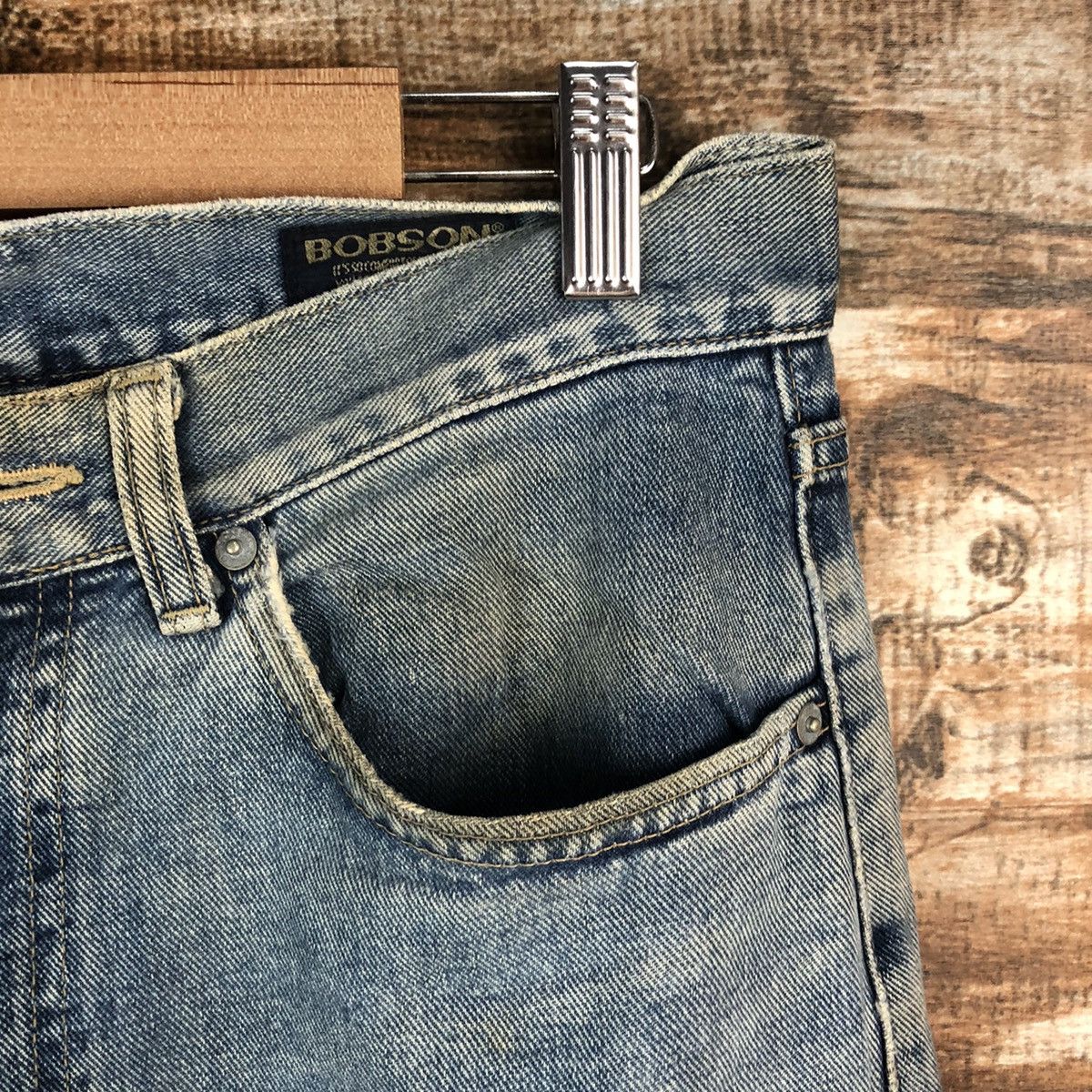 Japanese Brand DL BobSon Vintage faded ripped Blue Denim Pants #C207 Size US 30 / EU 46 - 8 Thumbnail